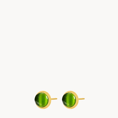 Mellow Green Cat Eye Signature Stud Earrings