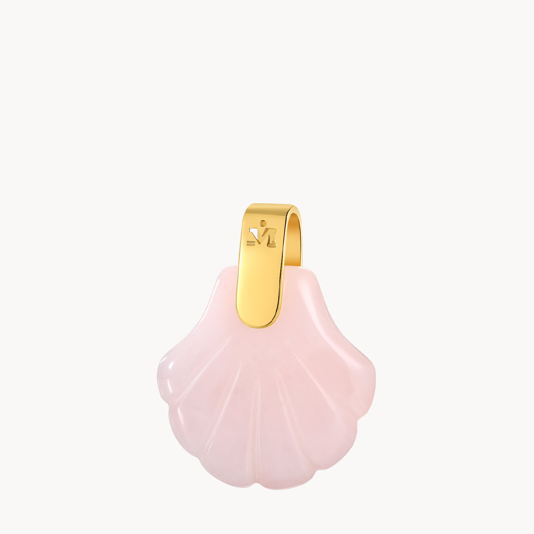 Pink Quartz Seashell Pendant