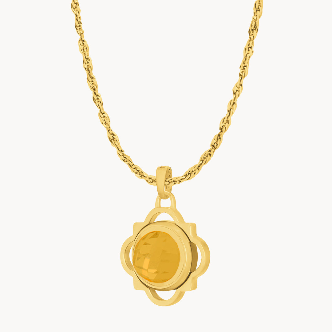 Dainty Twist Happiness Birthstone Pendant Set