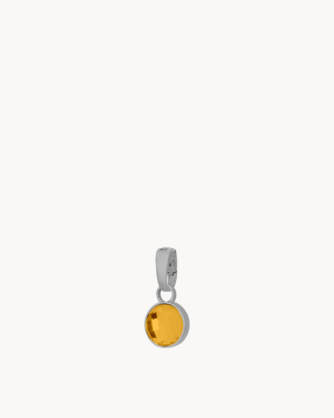 November Birthstone Happiness Dainty Signature Pendant, Silver
