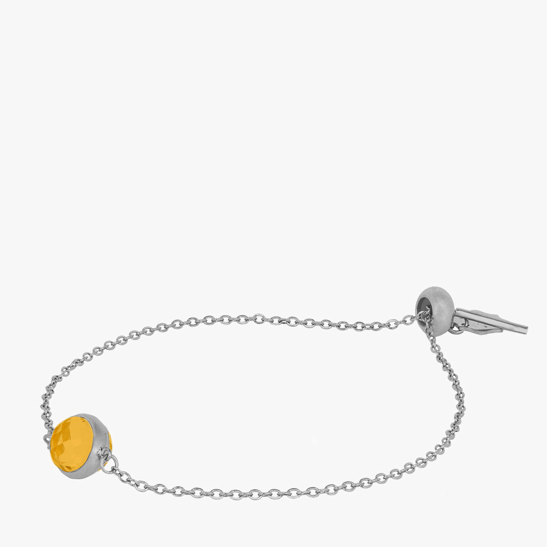 November Birthstone Happiness Signature Bracelet, Silver