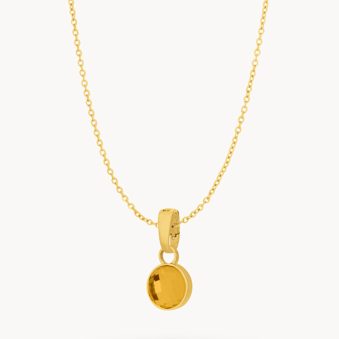 November Dainty Signature Birthstone Necklace Set, Gold