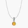 November Happiness Dainty Signature Birthstone Necklace Set, Silver