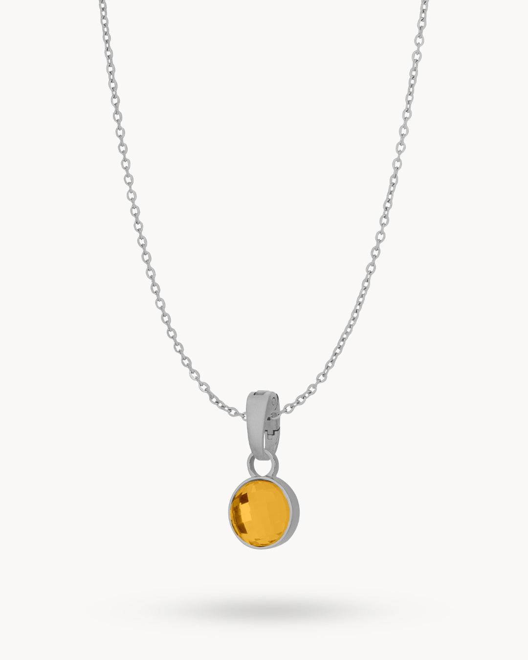 November Happiness Dainty Signature Birthstone Necklace Set, Silver