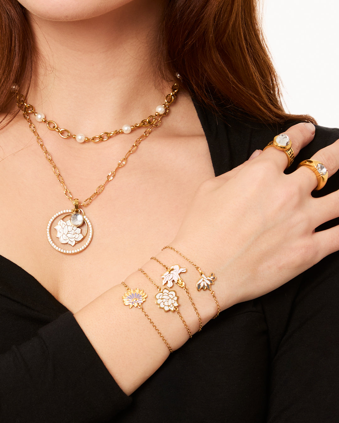 November Chrysanthemum Birth Flower Bracelet