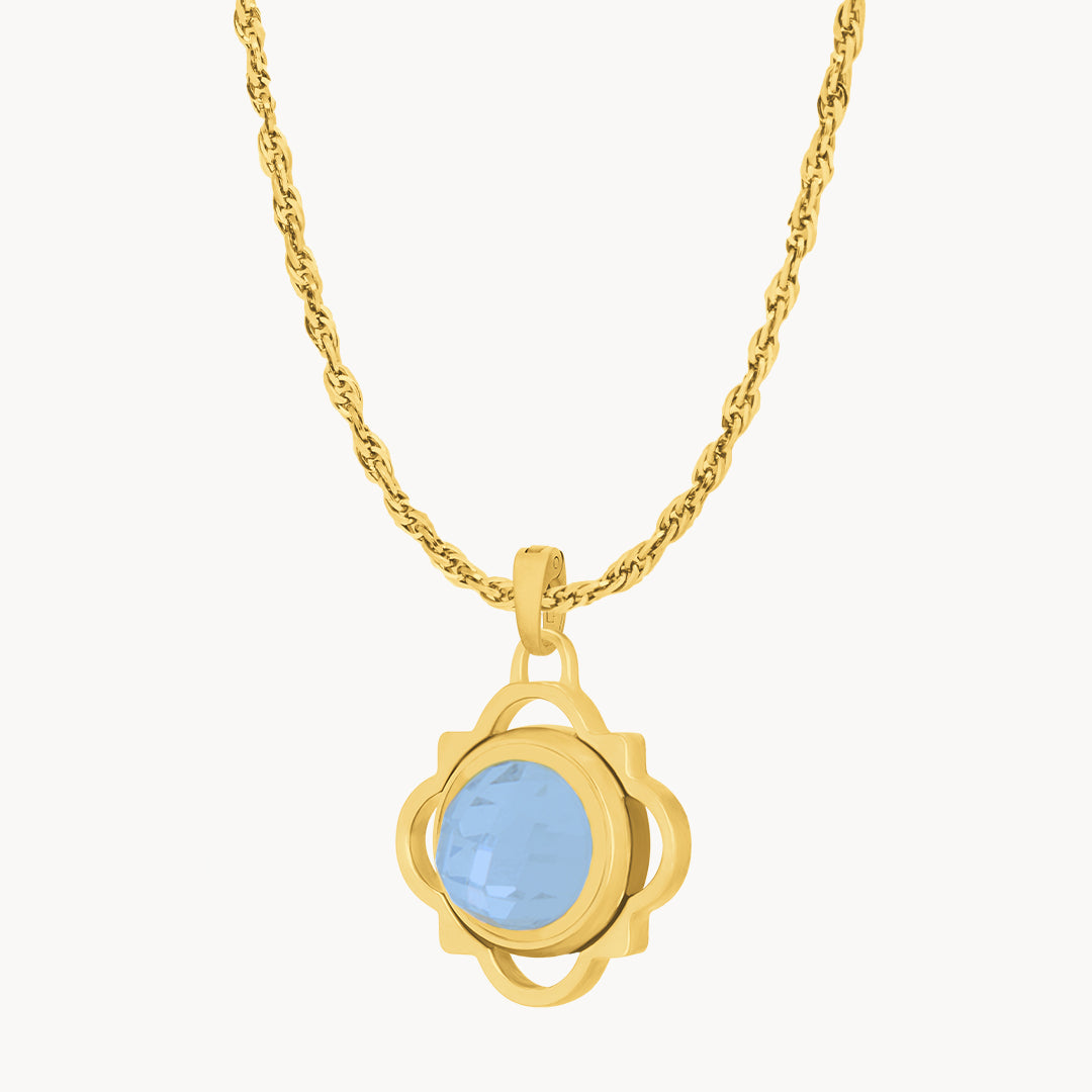 Dainty Twist Uniqueness Birthstone Pendant Set