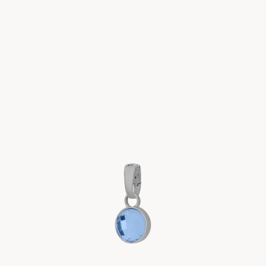 December Birthstone Uniqueness Dainty Signature Pendant, Silver