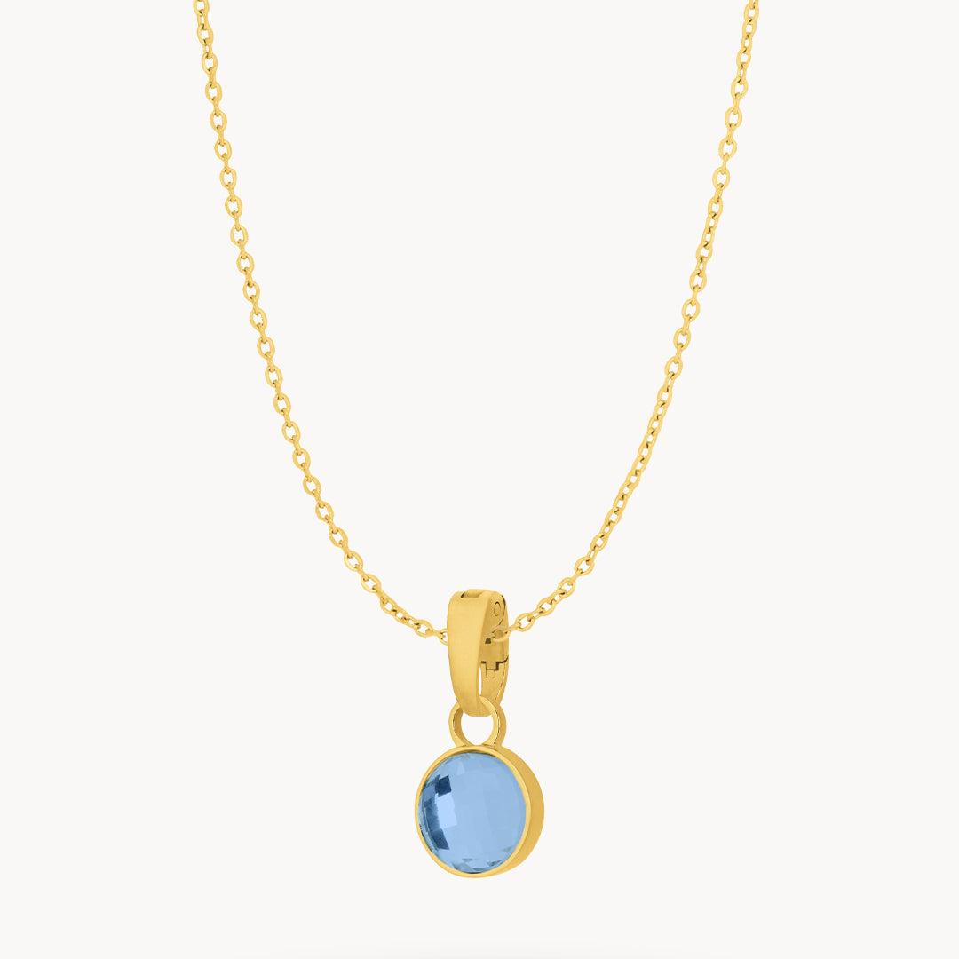 December Uniqueness Dainty Signature Birthstone Necklace Set, Gold