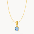 December Uniqueness Dainty Signature Birthstone Necklace Set, Gold