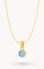December Uniqueness Dainty Signature Birthstone Necklace Set, Gold