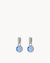 December Birthstone Uniqueness Dainty Signature Earring Pendants, Silver