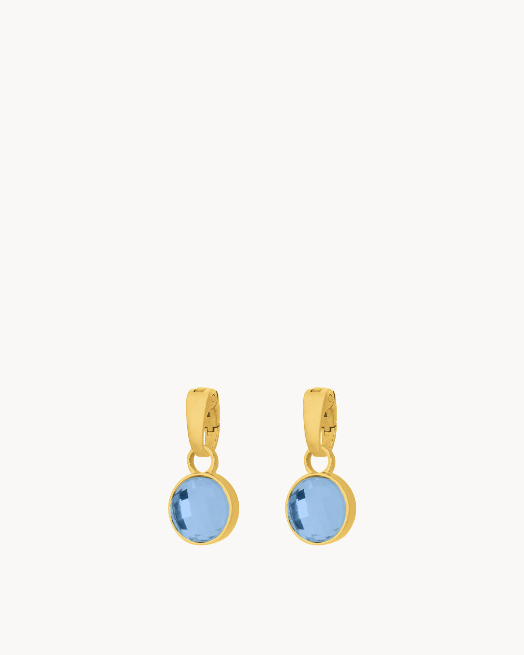 December Birthstone Uniqueness Dainty Signature Earring Pendants, Gold