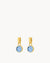 December Birthstone Uniqueness Dainty Signature Earring Pendants, Gold