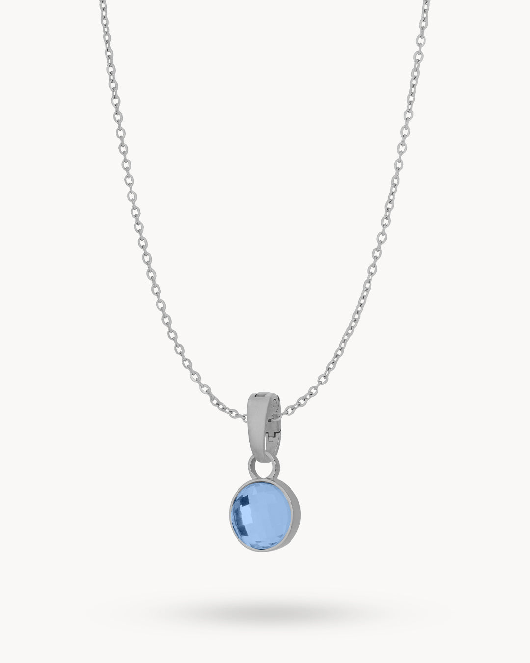 December Uniqueness Dainty Signature Birthstone Necklace Set, Silver