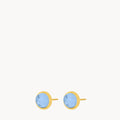 December Birthstone Uniqueness Signature Dainty Stud Earrings, Gold
