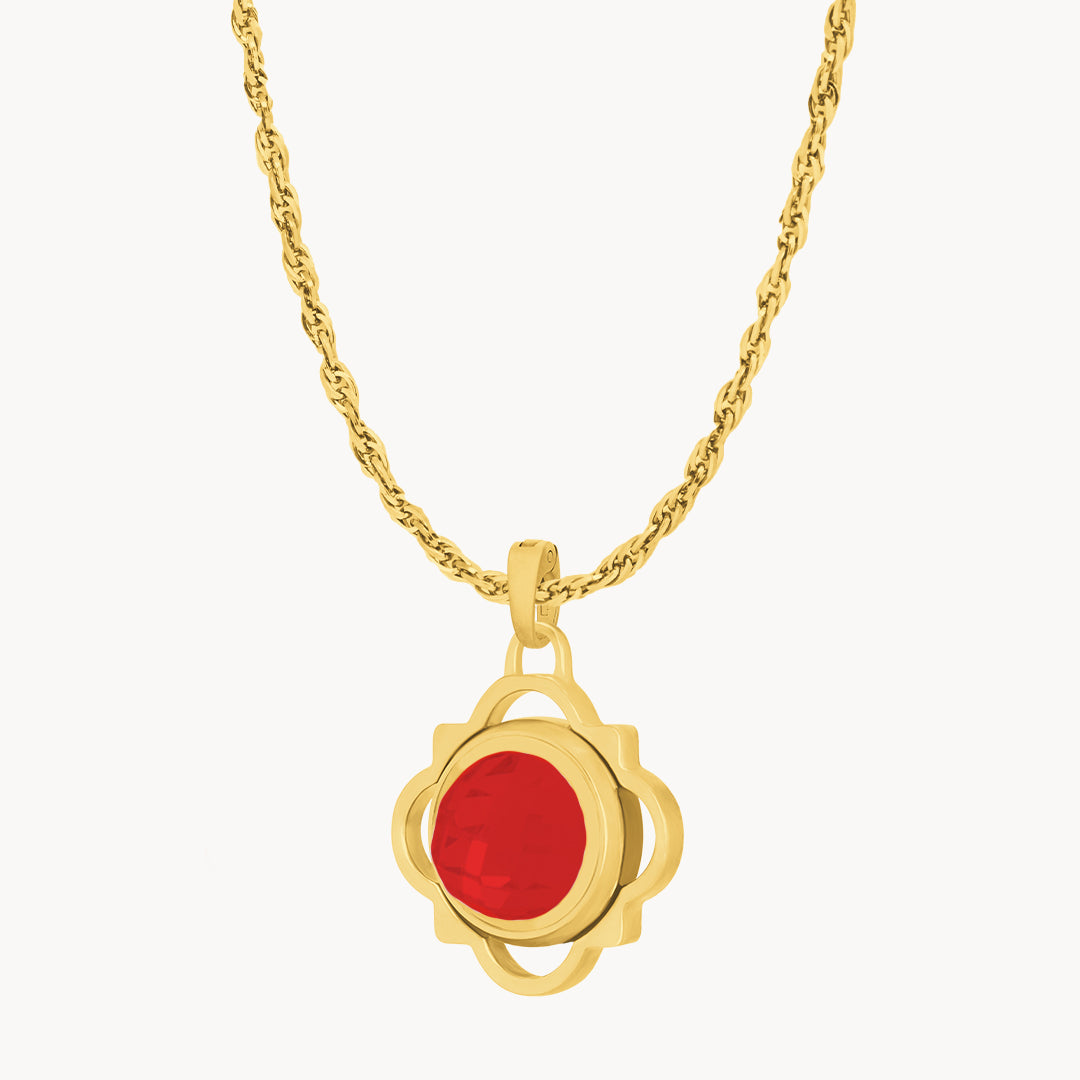 Dainty Twist Passion Birthstone Pendant Set
