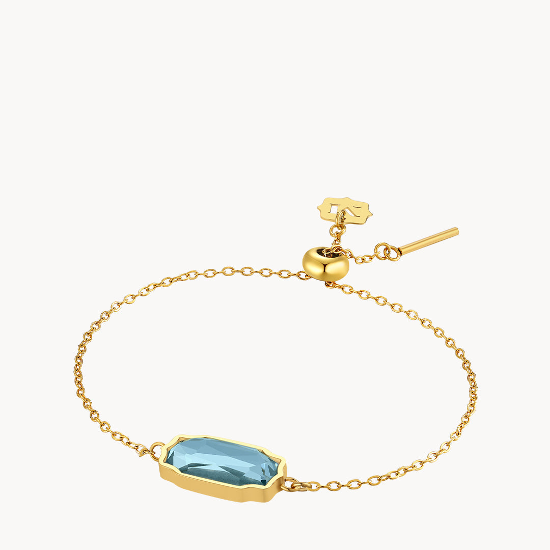 March Birthstone Peace Bizzilla Adjustable Bracelet