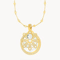 Hollow Mithna Pendant April Birthstone Set