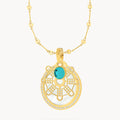 Hollow Mithna Pendant May Birthstone Set