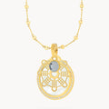 Hollow Mithna Pendant June Birthstone Set