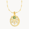 Hollow Mithna Pendant August Birthstone Set