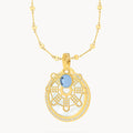 Hollow Mithna Pendant December Birthstone Set