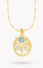 Hollow Mithna Pendant December Birthstone Set