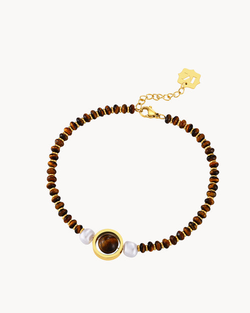 Infinity Tiger Eye Anklet