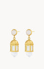 Gardjola White Cat Eye Dangling Earrings