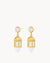 Gardjola White Cat Eye Dangling Earrings