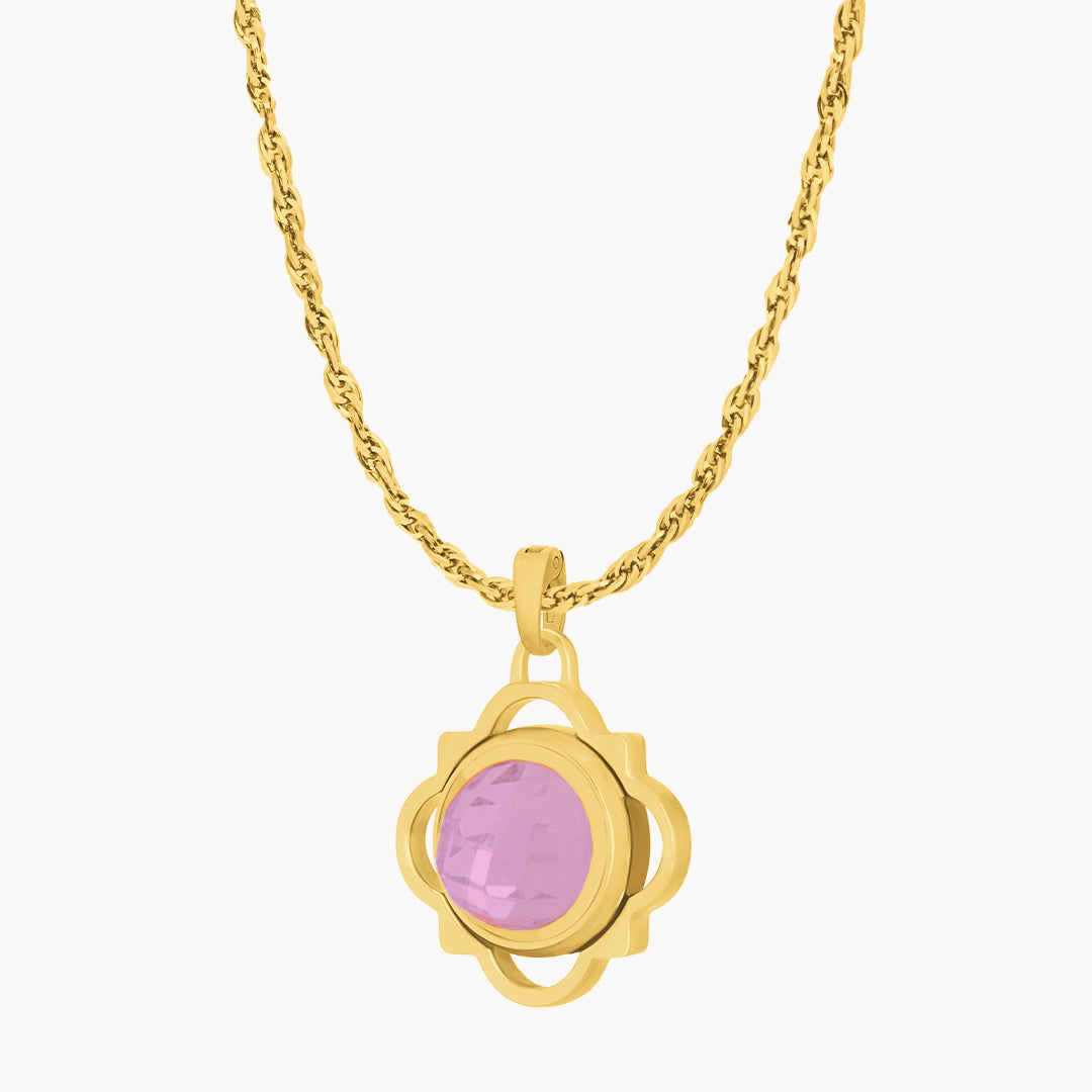 Dainty Twist Devotion Birthstone Pendant Set