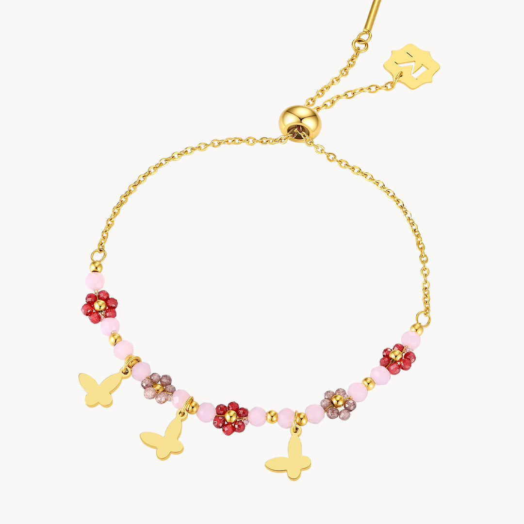 Beaded Butterfly Adjustable Bracelet
