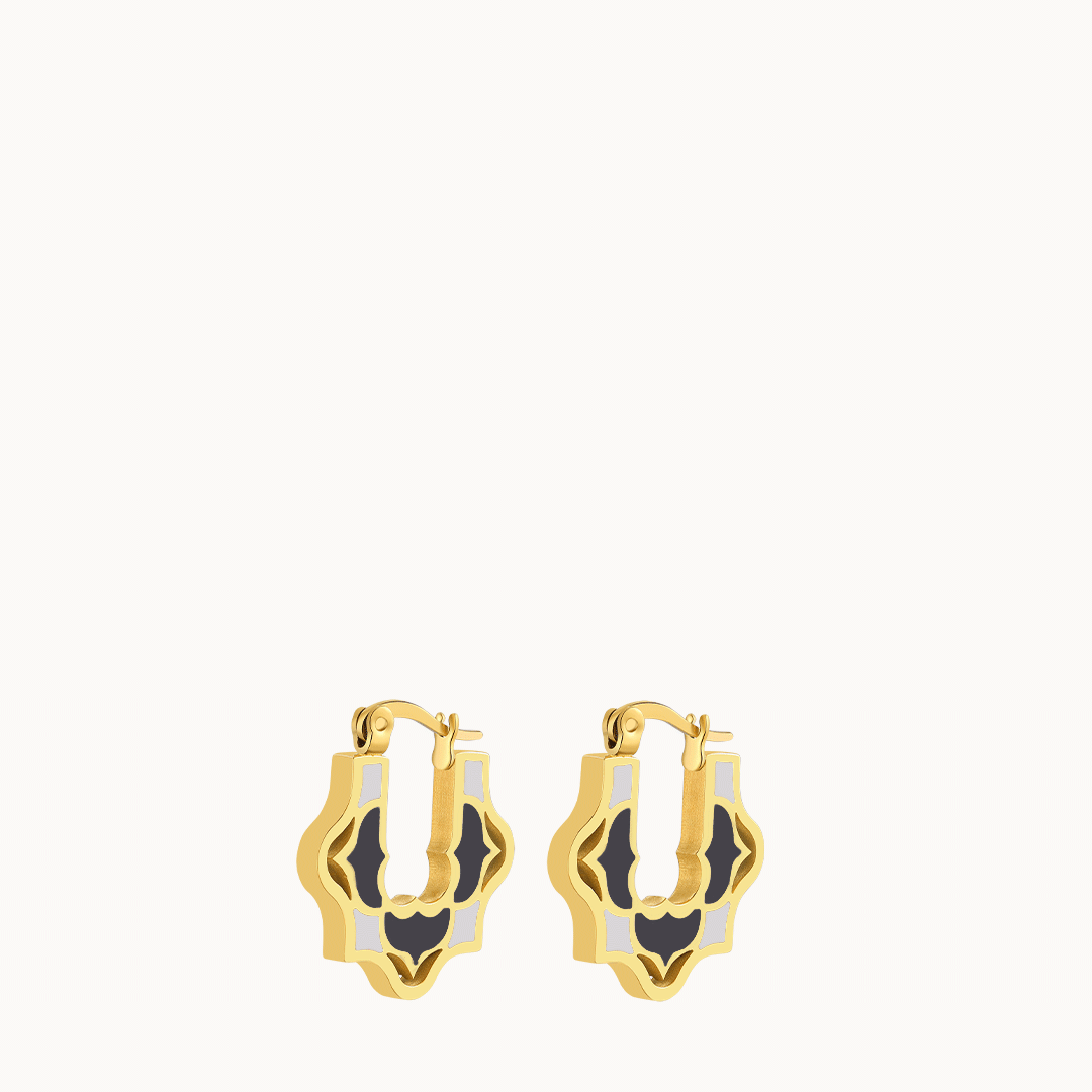 Bizzilla Black And White Reversible Hoop Earrings
