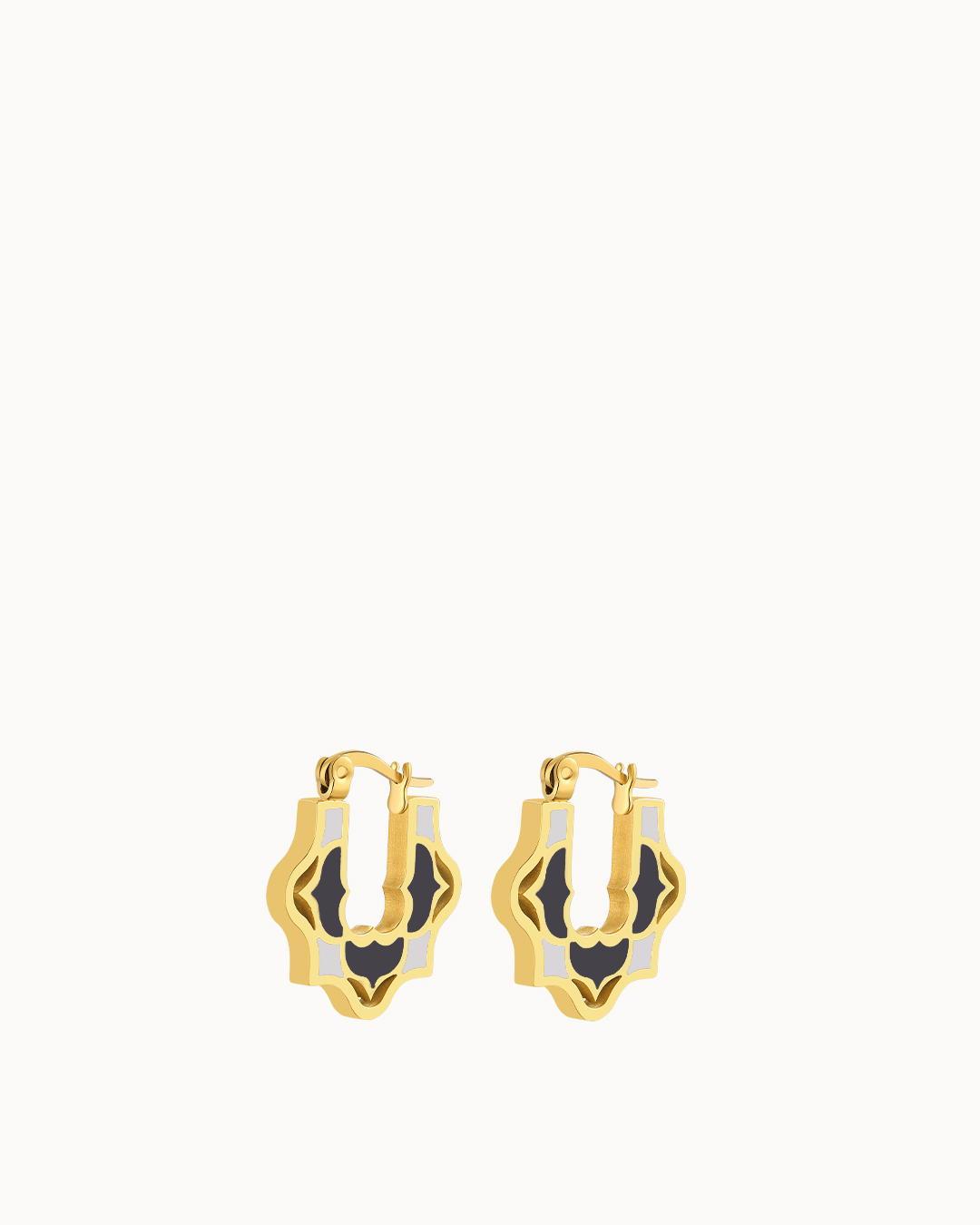 Bizzilla Black And White Reversible Hoop Earrings
