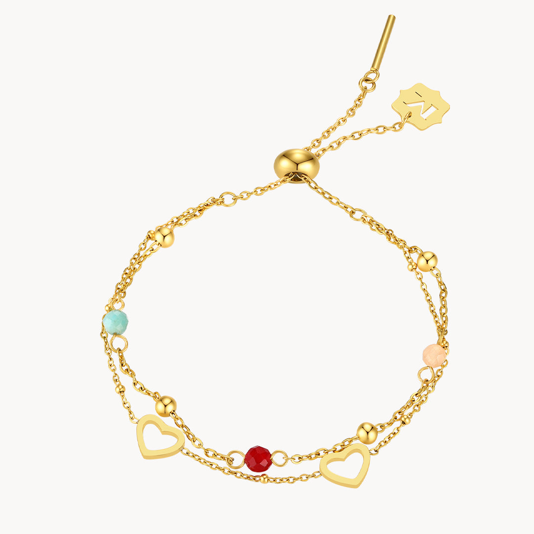 Double Layer Heart Adjustable Bracelet