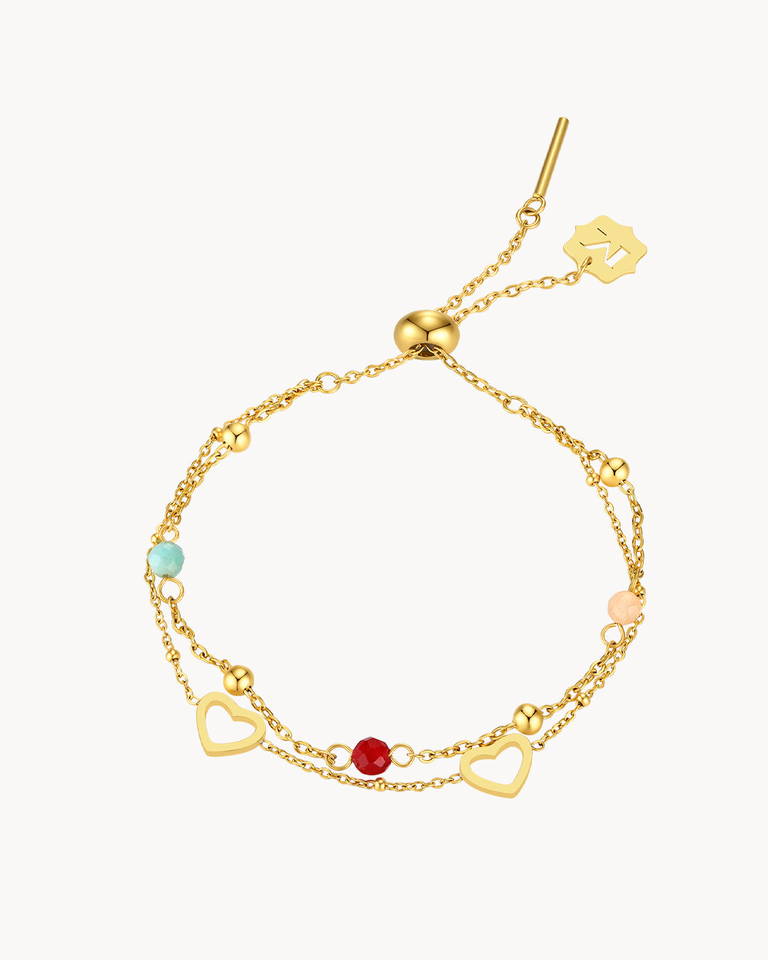 Double Layer Heart Adjustable Bracelet