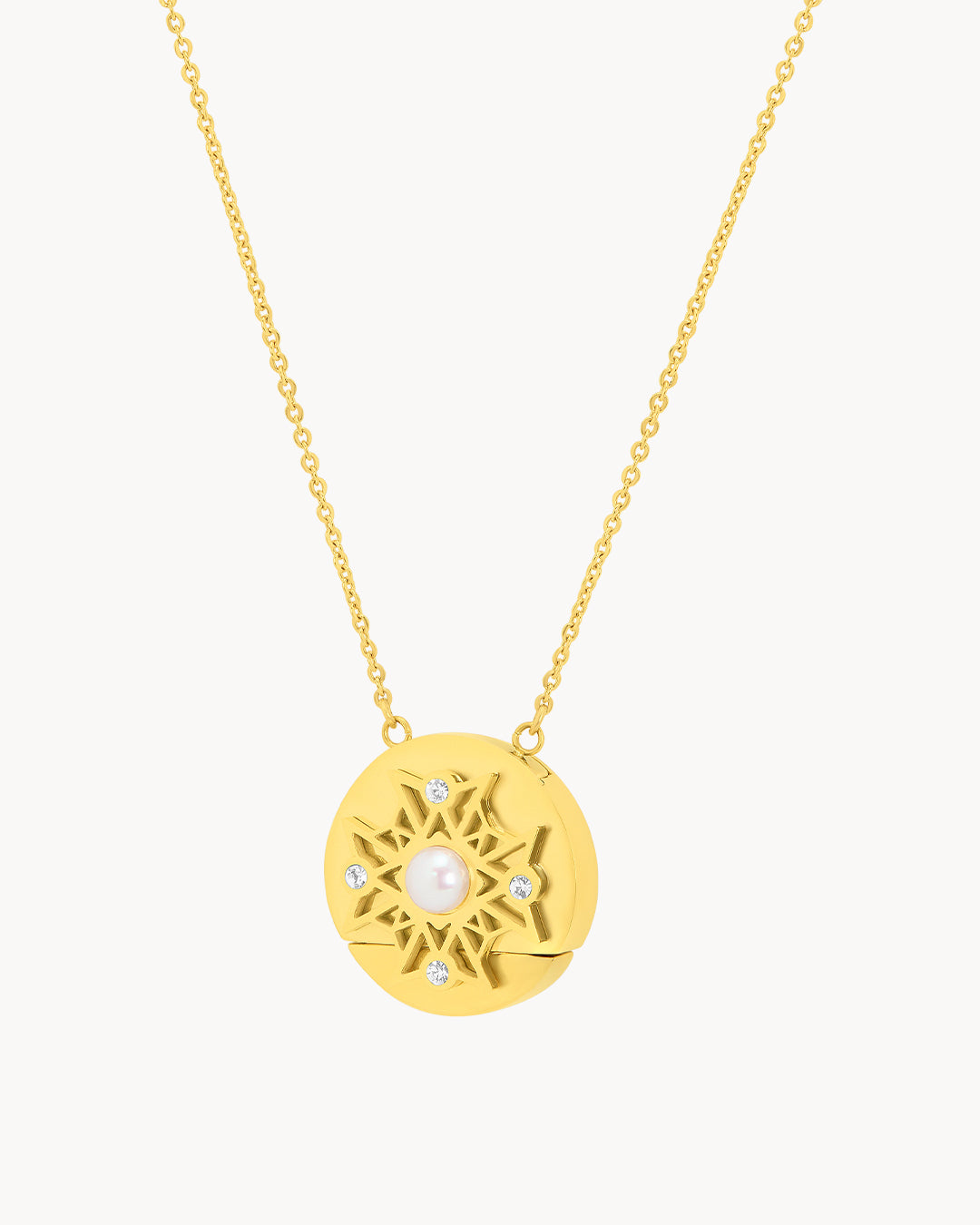 Timeless Pearl Secret Sliding Engravable Locket Necklace