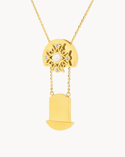 Timeless Pearl Secret Sliding Engravable Locket Necklace