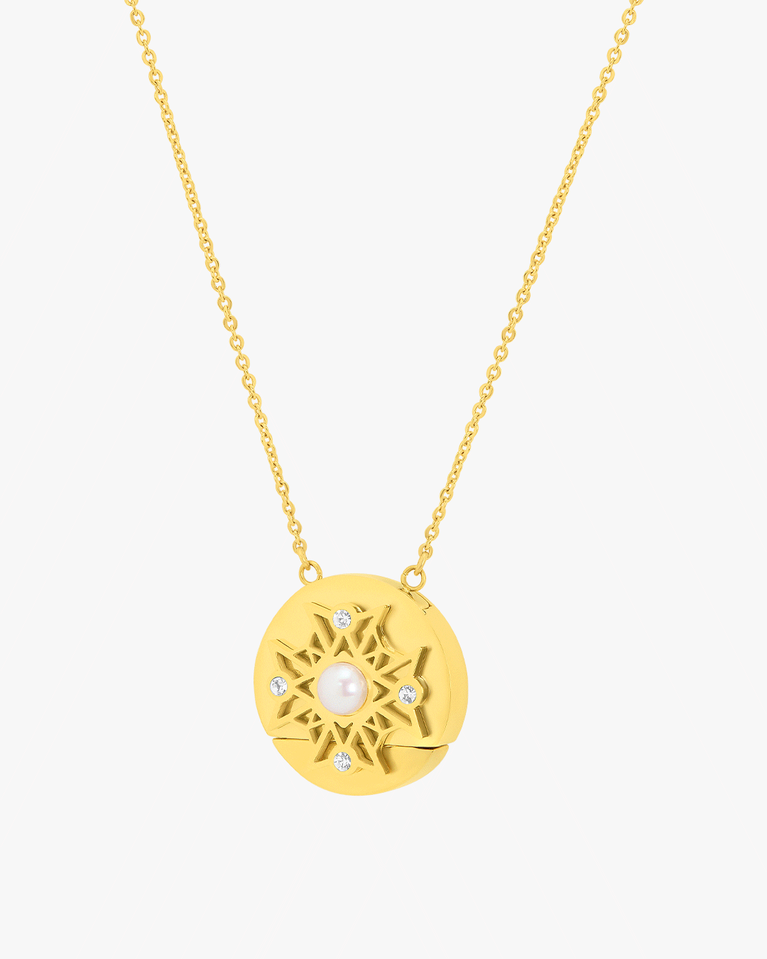 Timeless Pearl Secret Sliding Engravable Locket Necklace