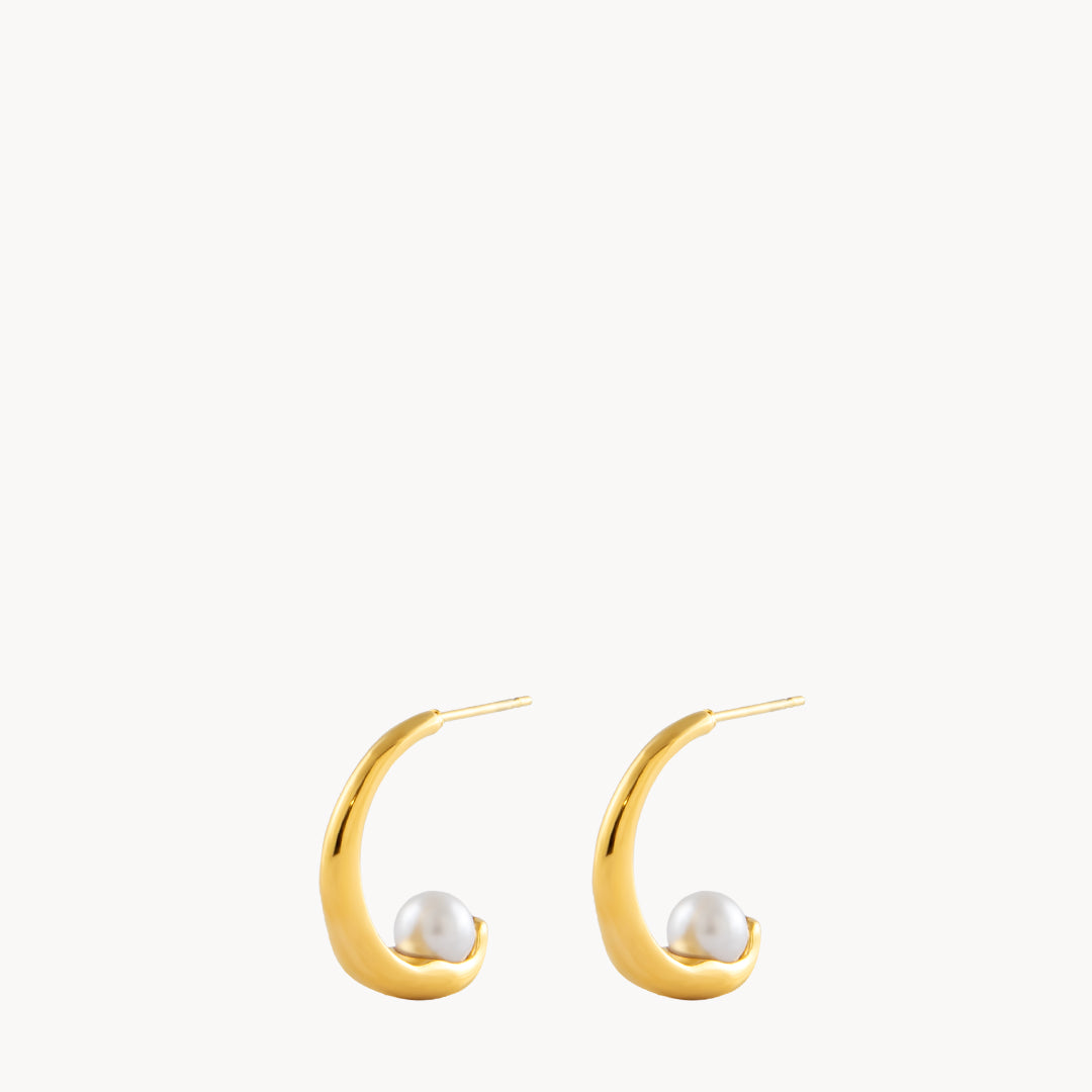 Infinite Pearl Hoop Earrings