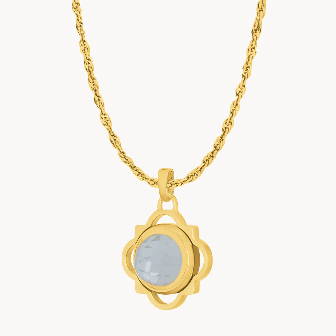 Dainty Twist Strength Birthstone Pendant Set