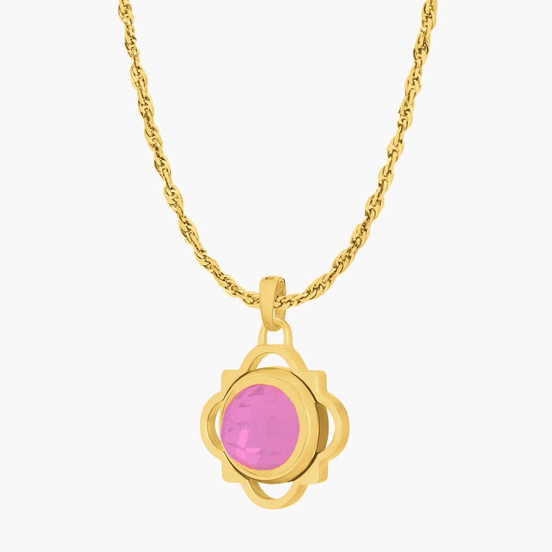 Dainty Twist Joy Birthstone Pendant Set
