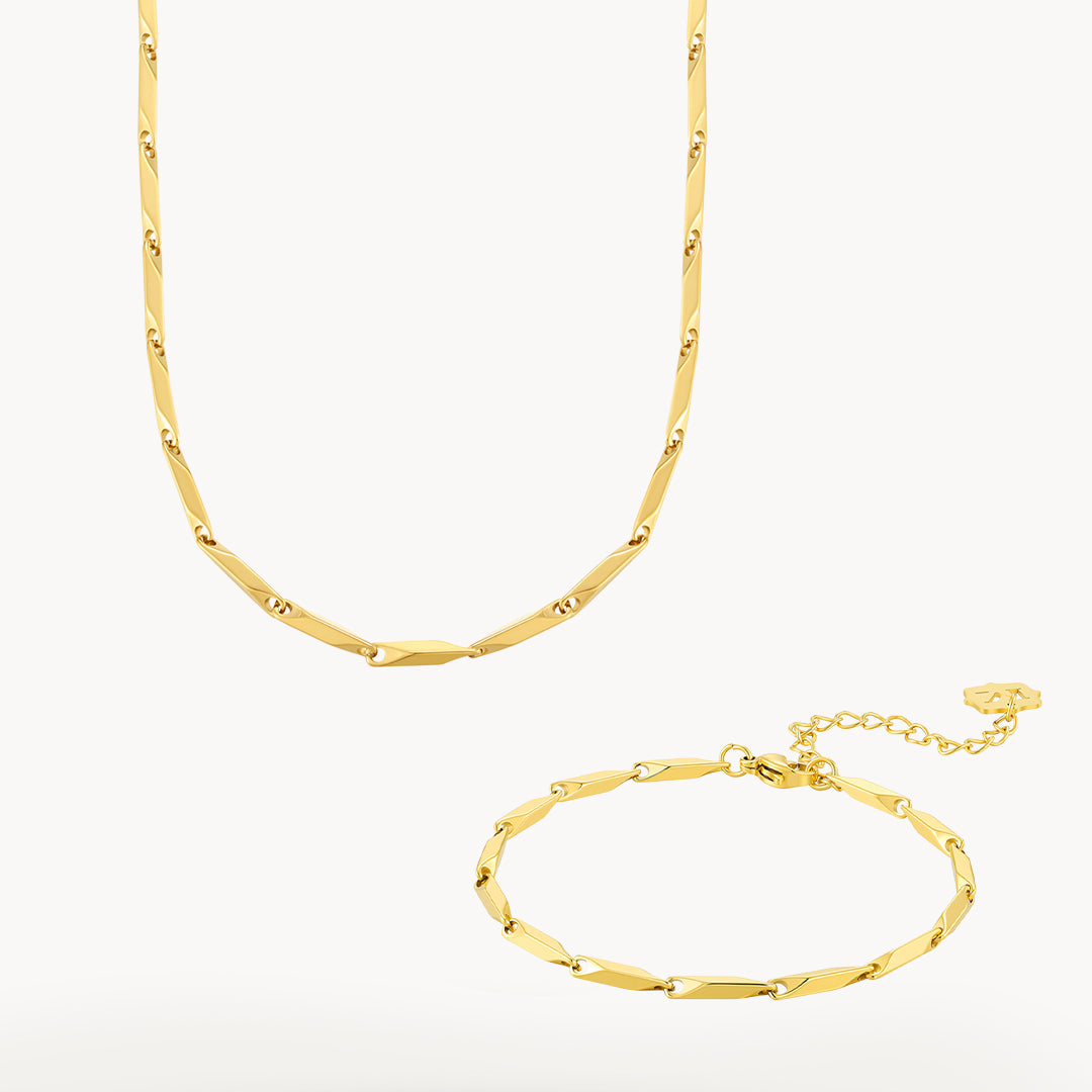 Solid Link Chain and Bracelet Gift Set