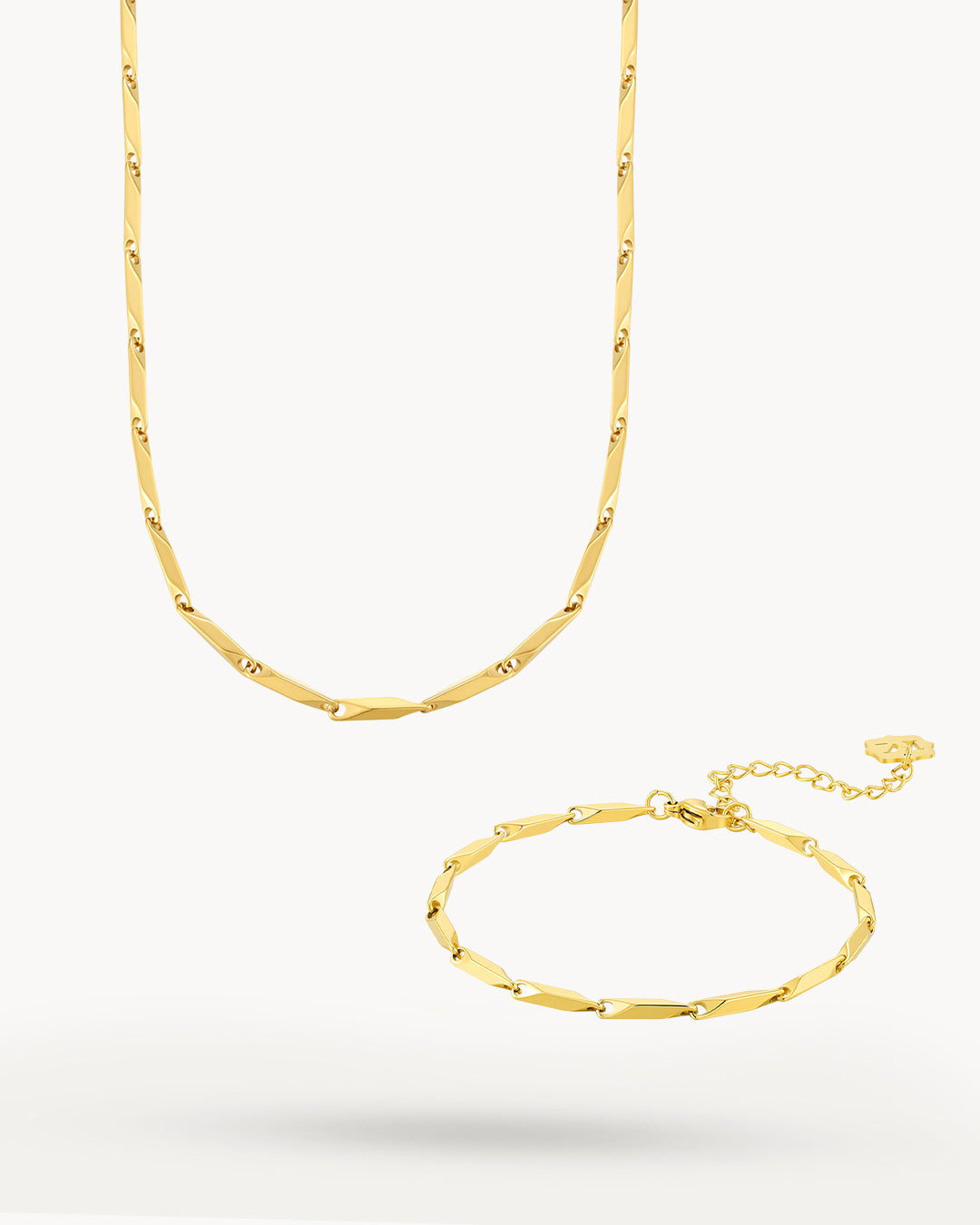 Solid Link Chain and Bracelet Gift Set