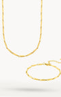 Solid Link Chain and Bracelet Gift Set