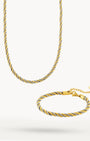 Two Toned Rope Chain and Bracelet Gift Set