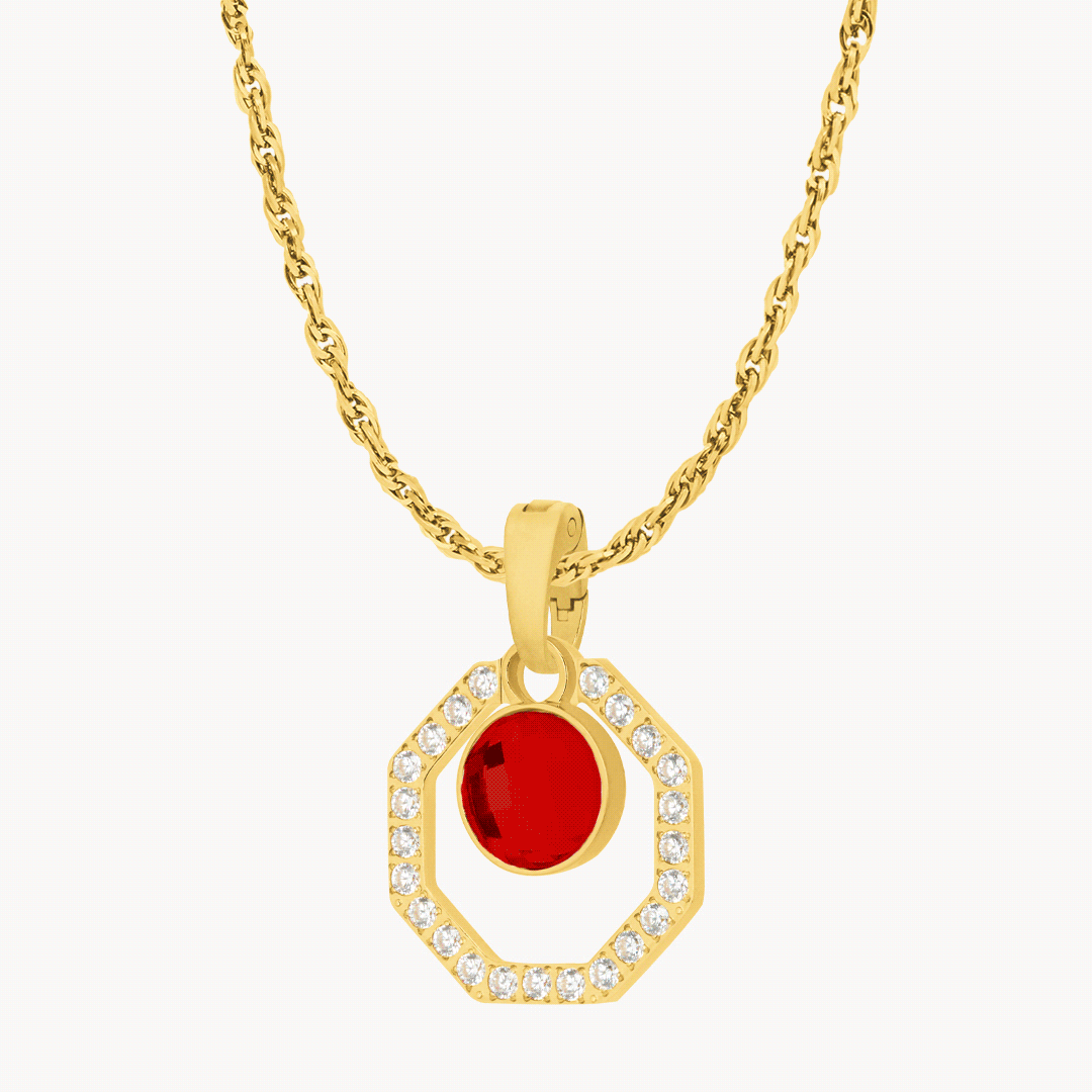 October Starlight Octagon Ħabbata Pendant Set, Gold