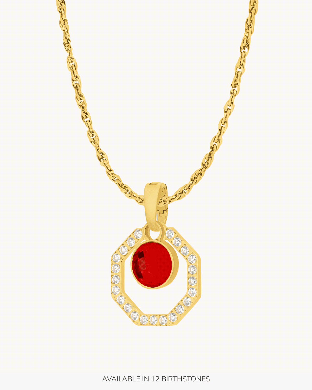 October Starlight Octagon Ħabbata Pendant Set, Gold
