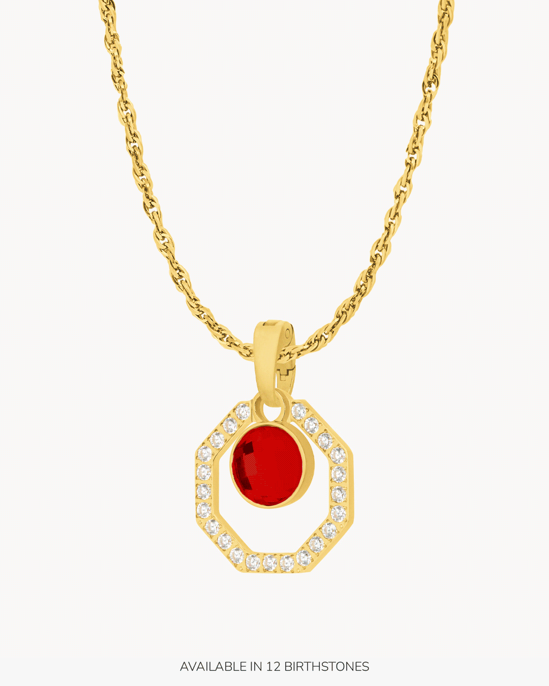 October Starlight Octagon Ħabbata Pendant Set, Gold