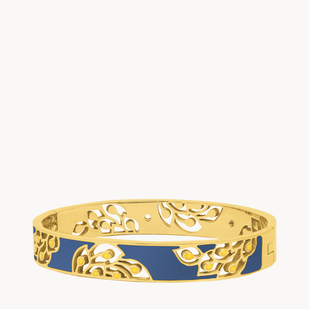 Blue Inspiration Feather Wreath Bangle